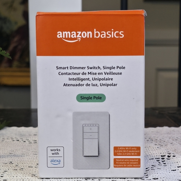 Amazon Other - New Amazon Basics Smart Dimmer Switch Single Pole Alexa 450W Incandescent Wi-Fi